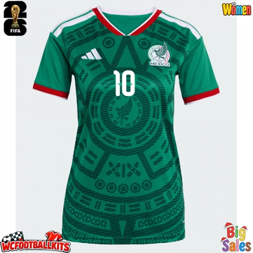 Mexico Alexis Vega #10 Replica Home Stadium Shirt for Women World Cup 2026 Short Sleeve